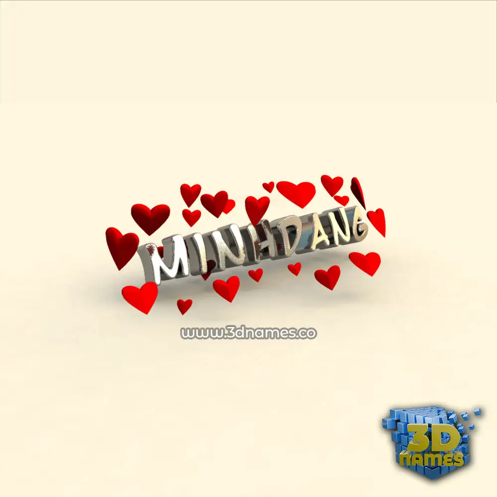 minhdang in In Love style - 3D name wallpaper