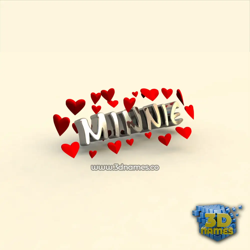 minnie in In Love style - 3D name wallpaper