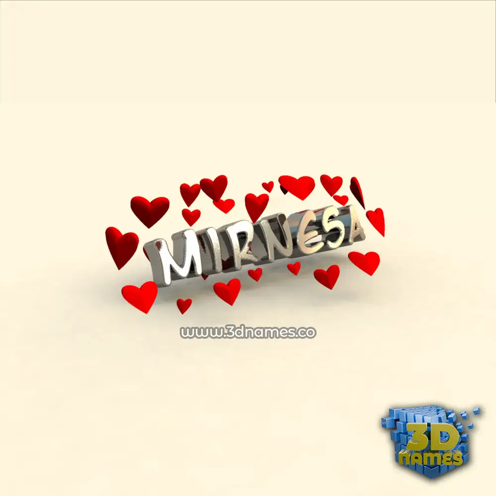 mirnesa in In Love style - 3D name wallpaper