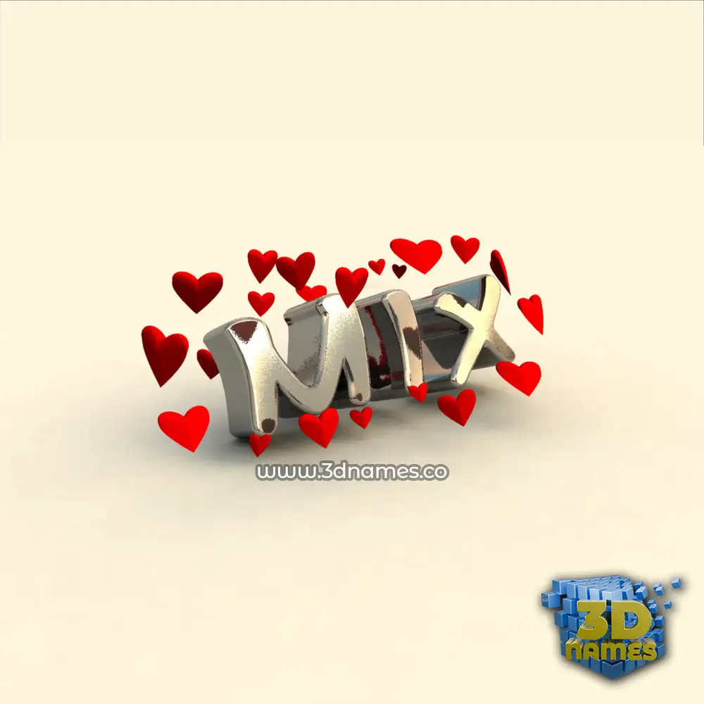 mix in In Love style - 3D name wallpaper