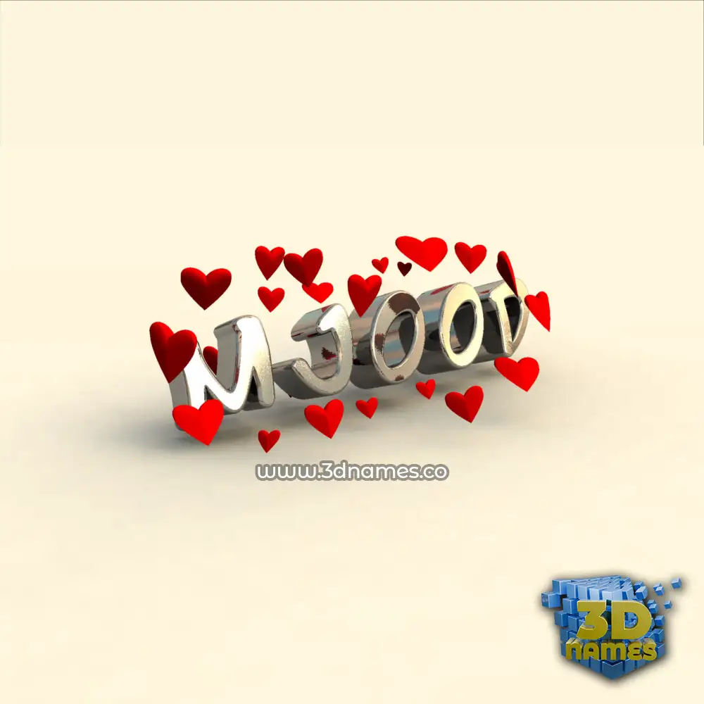 mjood in In Love style - 3D name wallpaper