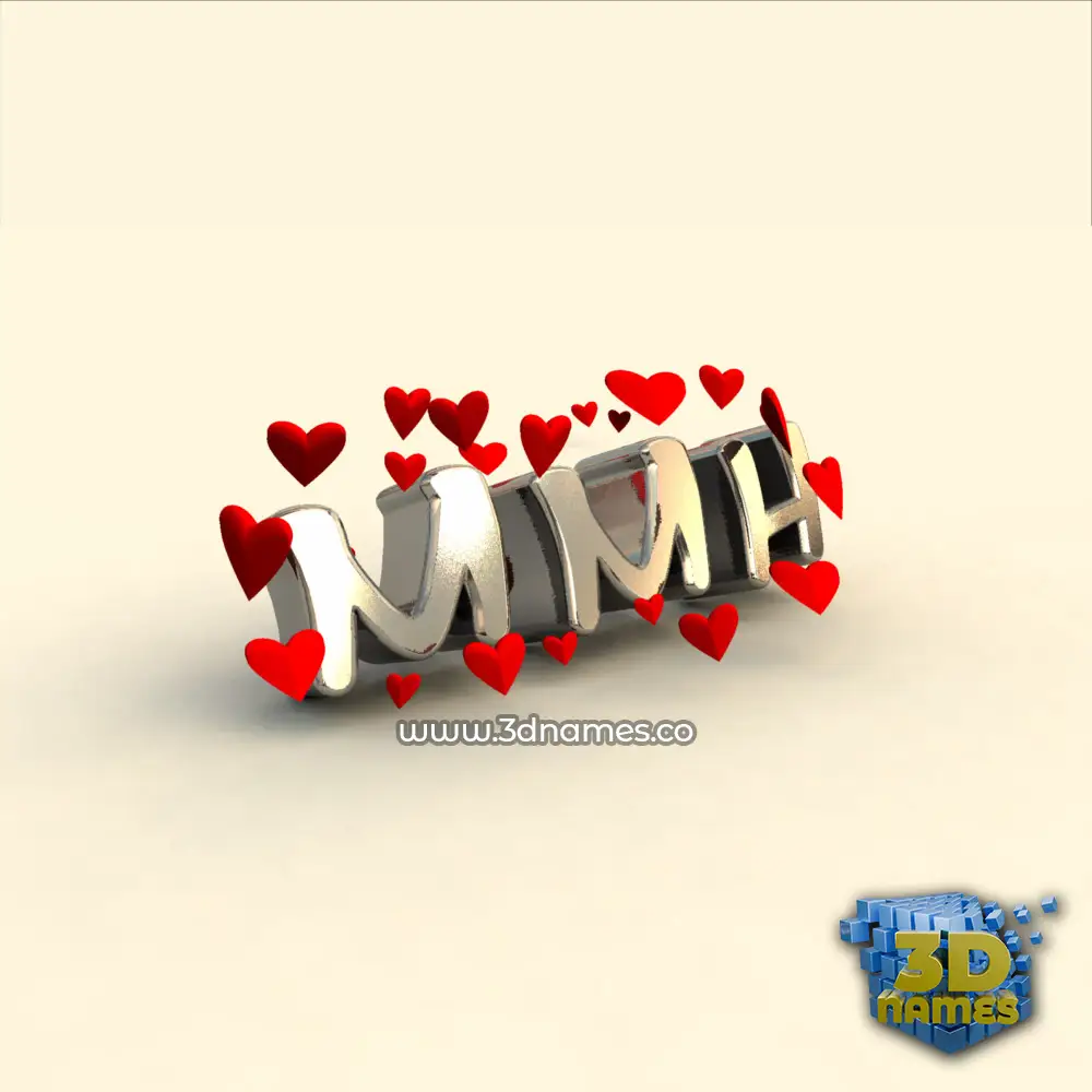mmh in In Love style - 3D name wallpaper