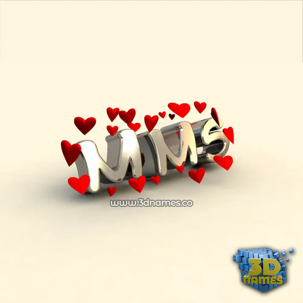 mms in In Love style - 3D name wallpaper