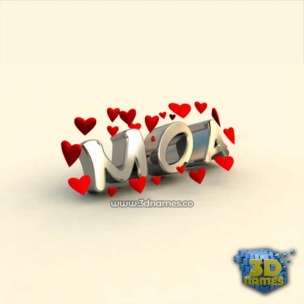moa in In Love style - 3D name wallpaper
