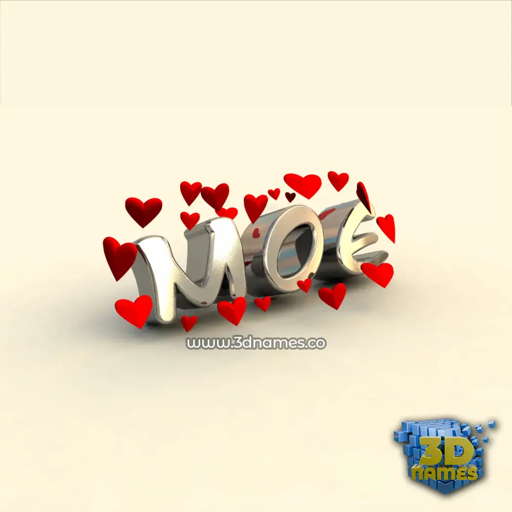 moe in In Love style - 3D name wallpaper