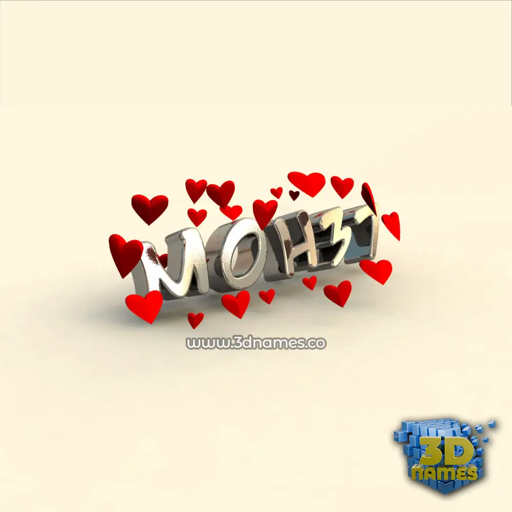 moh37 in In Love style - 3D name wallpaper