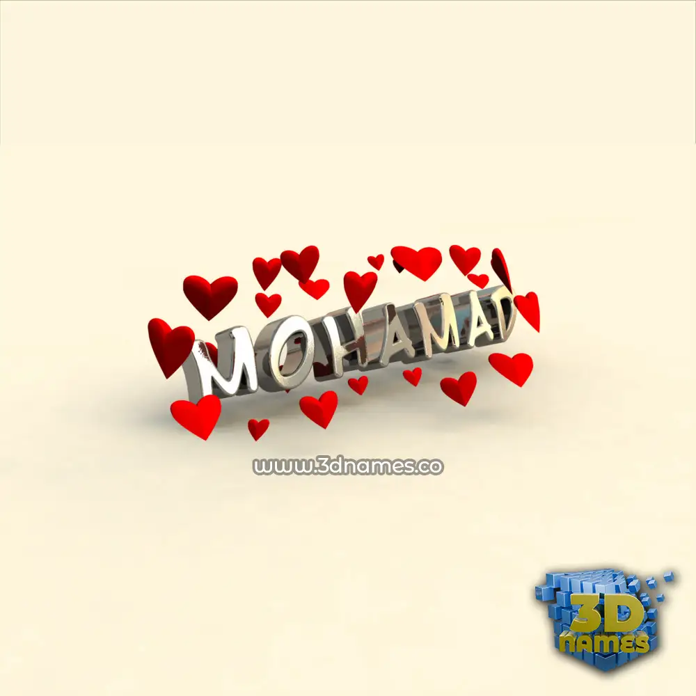 mohamad in In Love style - 3D name wallpaper