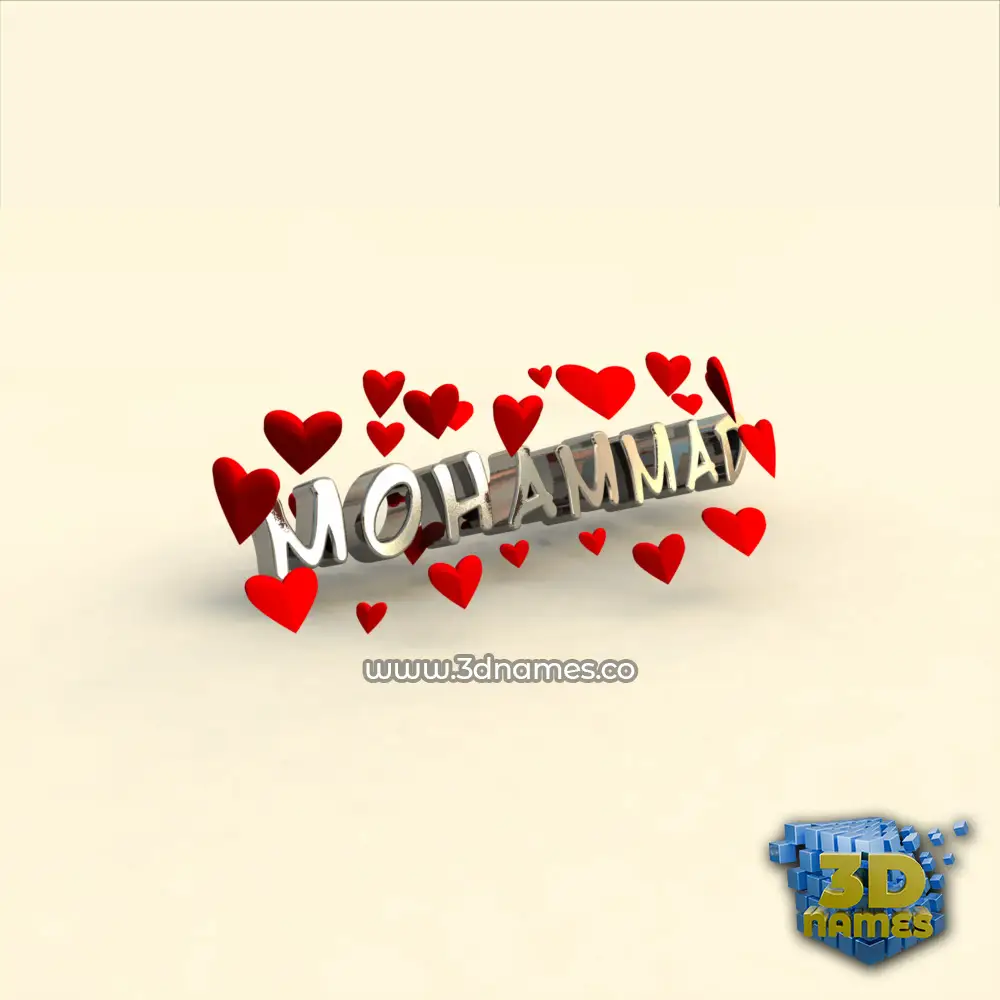 mohammad in In Love style - 3D name wallpaper