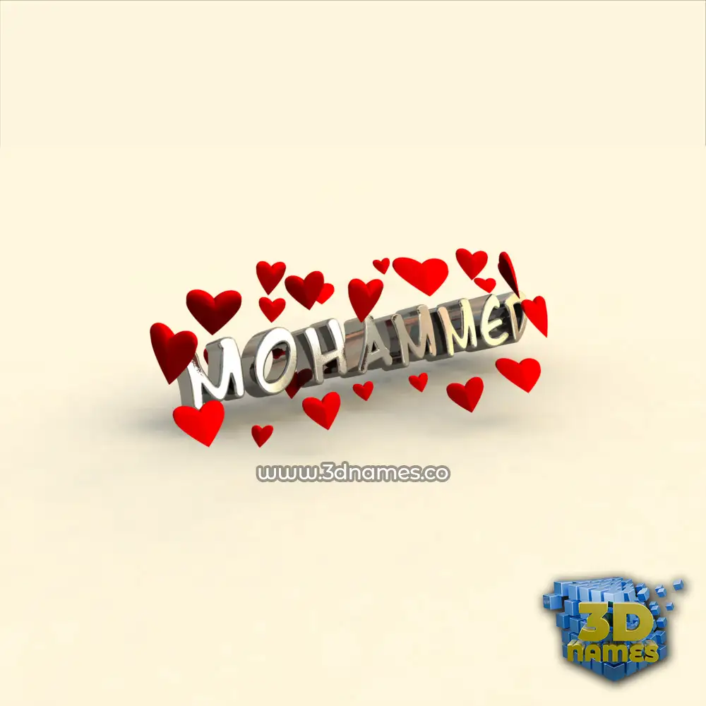 mohammed in In Love style - 3D name wallpaper