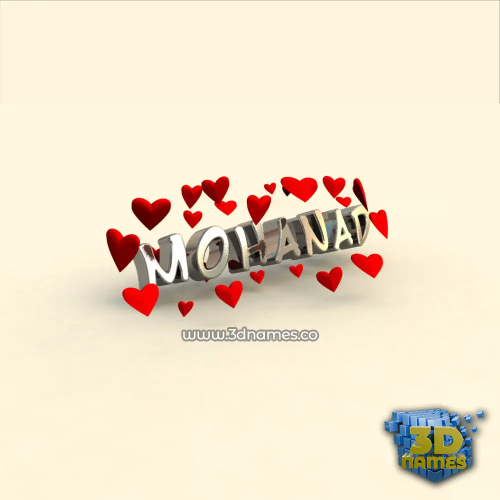 mohanad in In Love style - 3D name wallpaper
