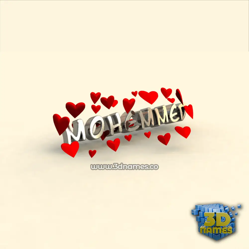 mohemmed in In Love style - 3D name wallpaper