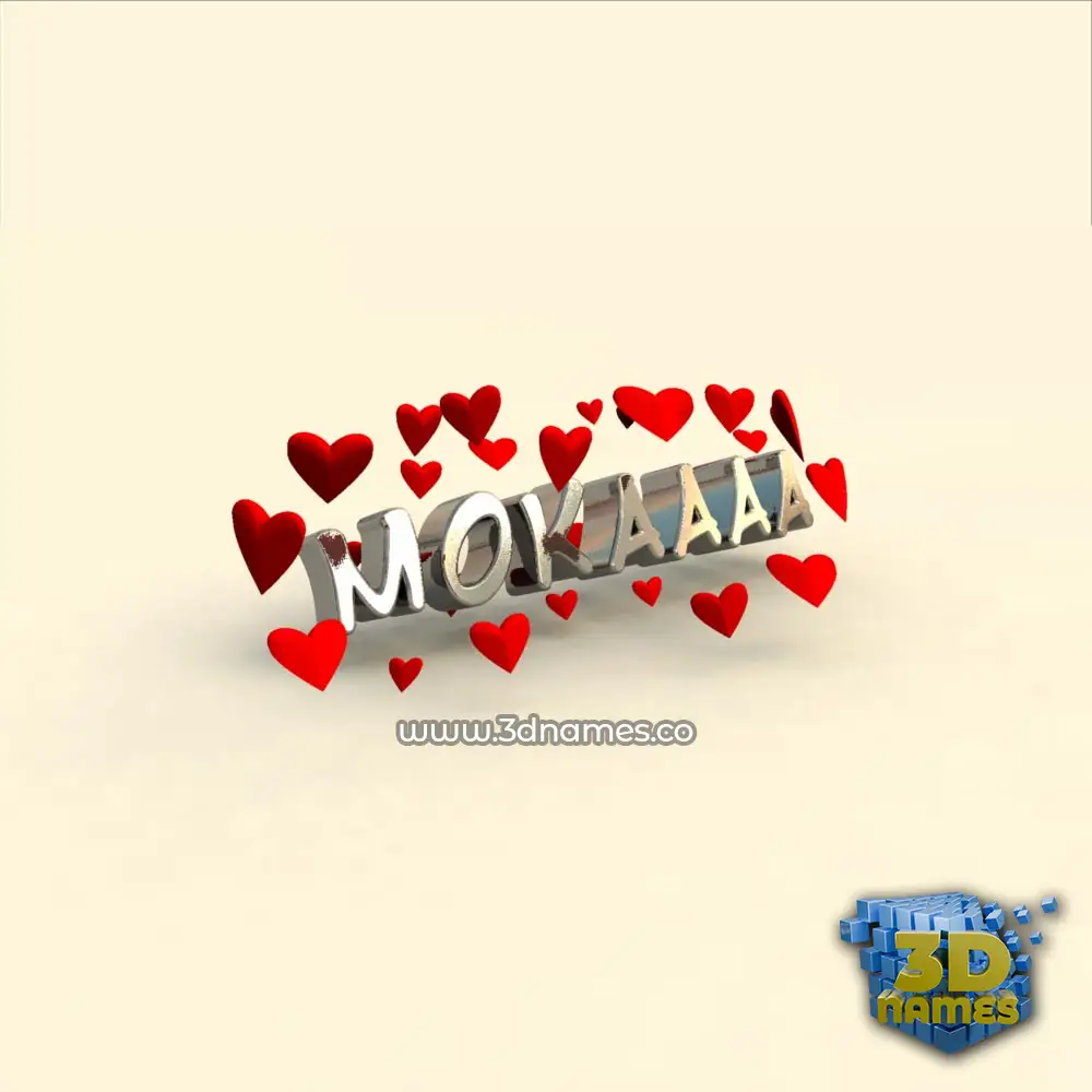 mokaaaa in In Love style - 3D name wallpaper