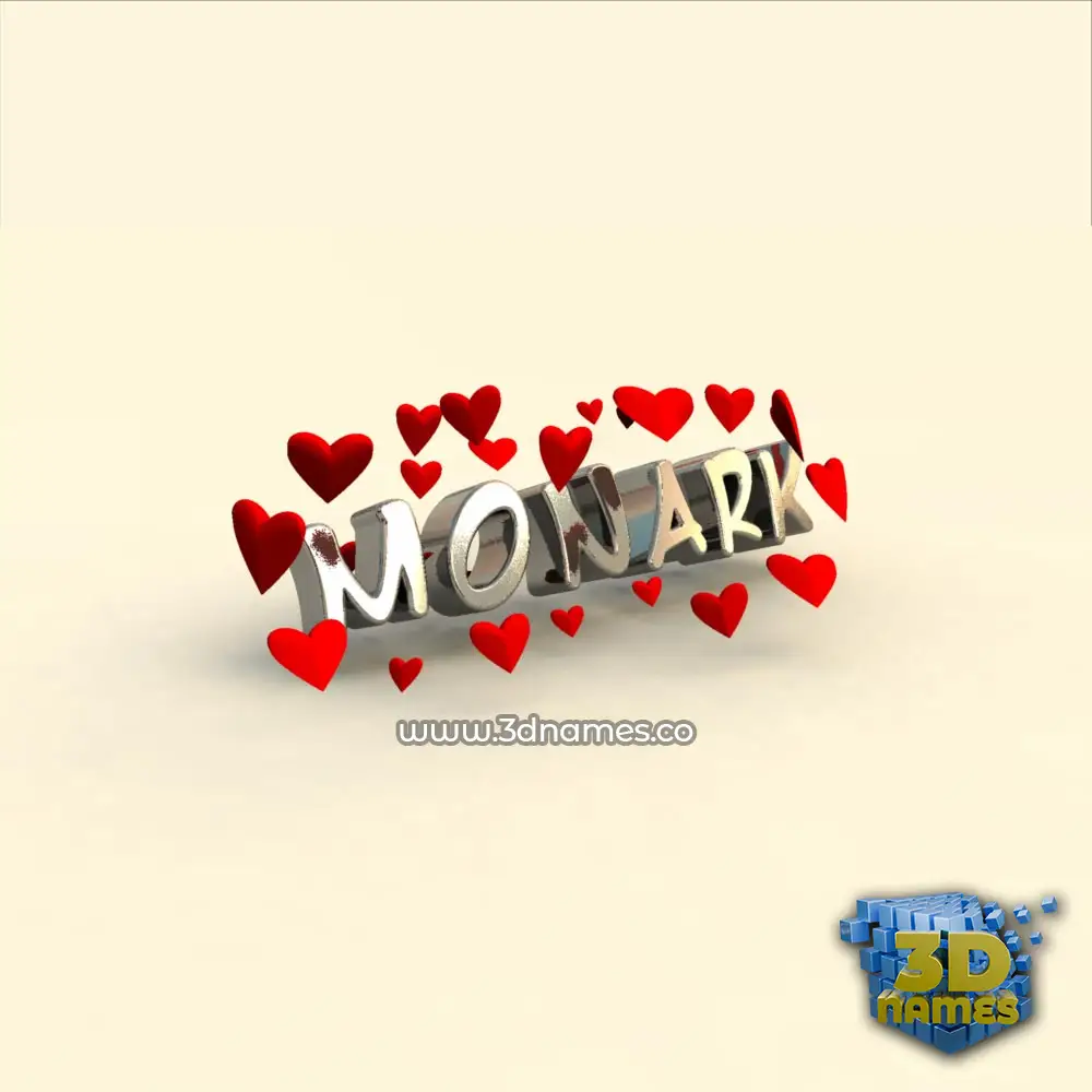monark in In Love style - 3D name wallpaper