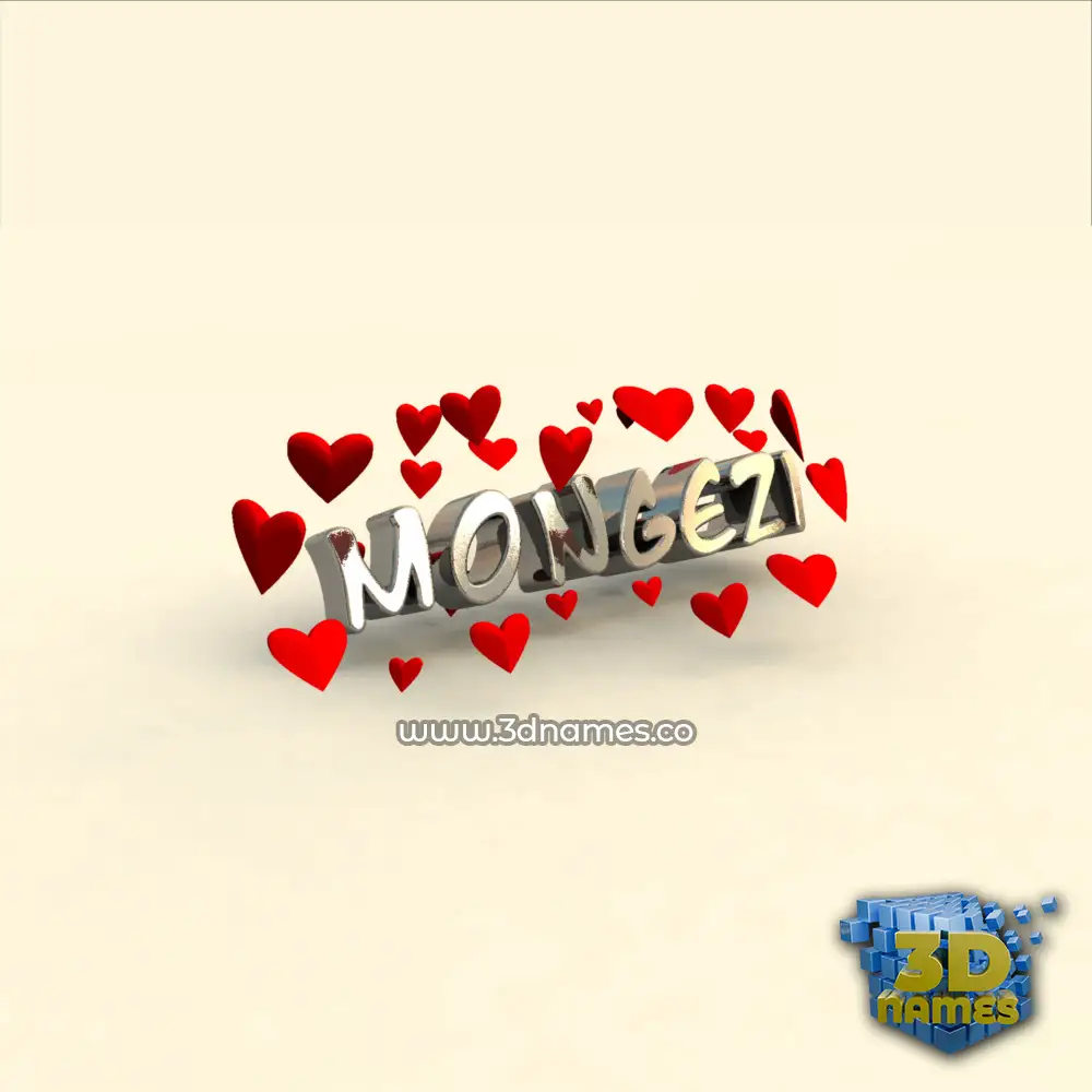 mongezi in In Love style - 3D name wallpaper