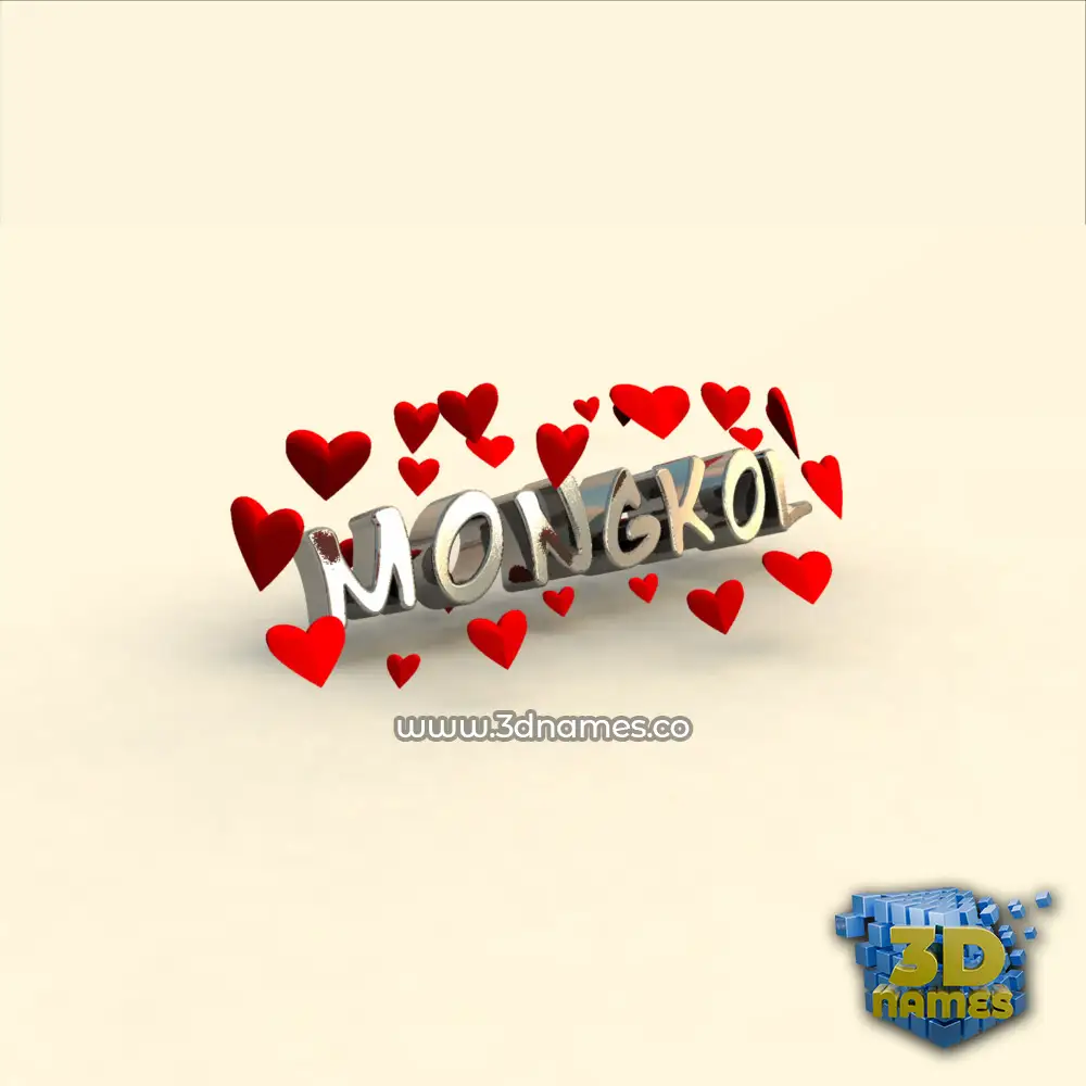 mongkol in In Love style - 3D name wallpaper