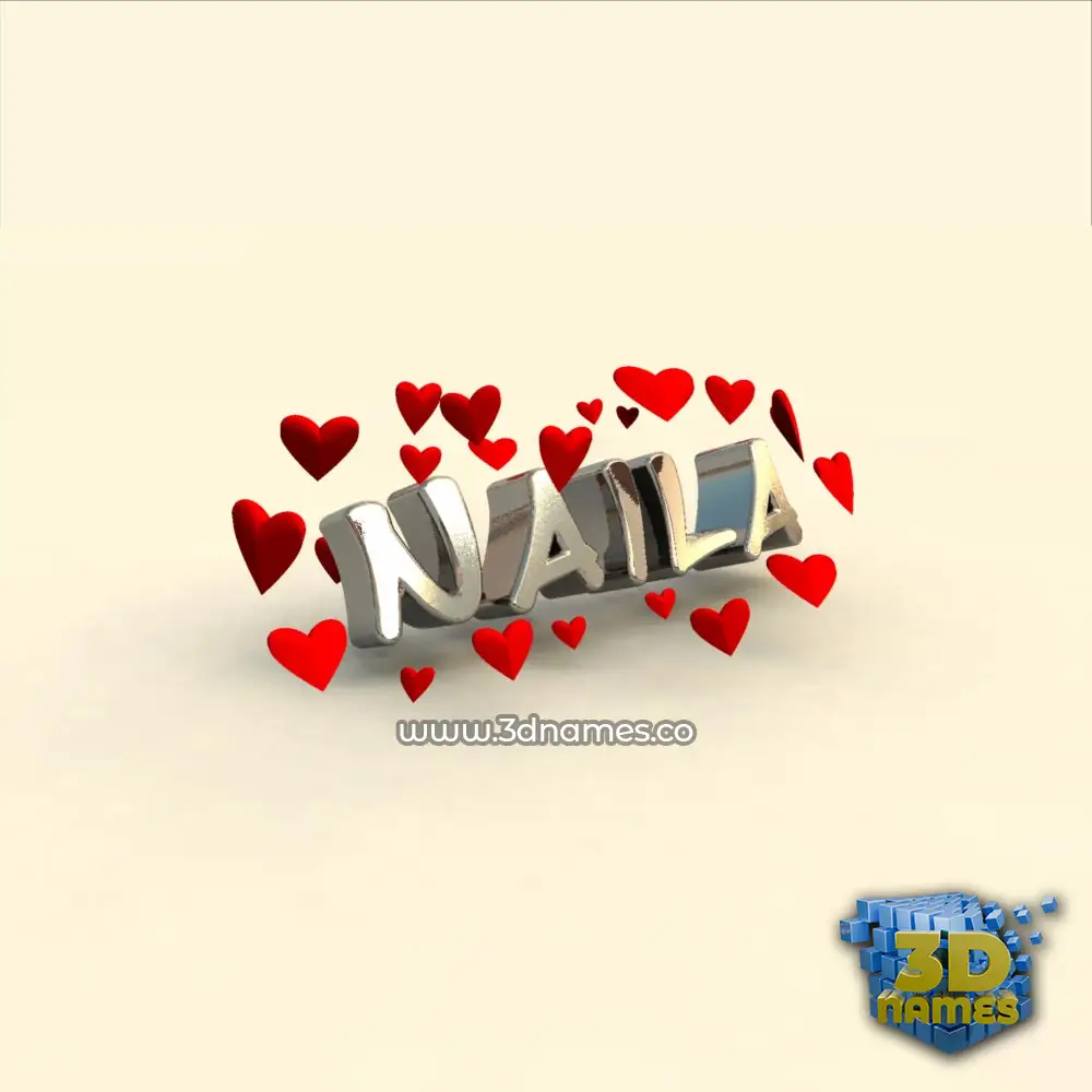 naila in In Love style - 3D name wallpaper