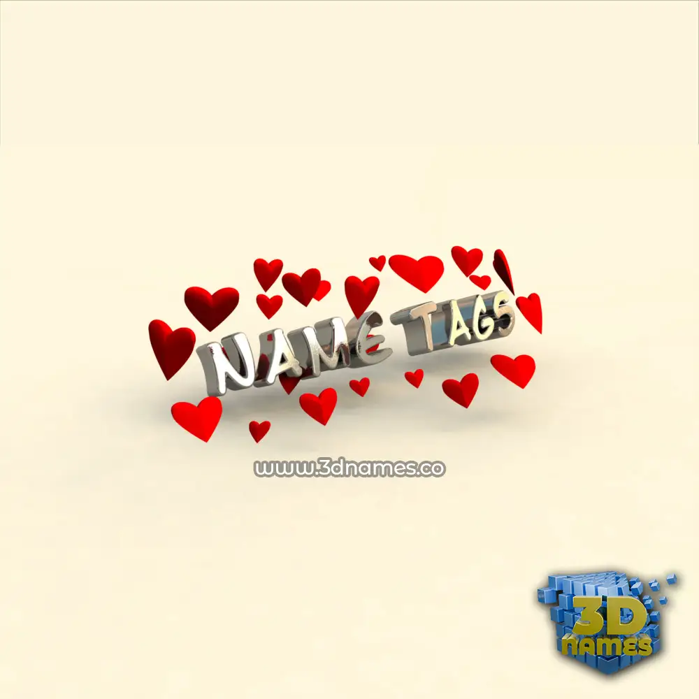 name tags in In Love style - 3D name wallpaper