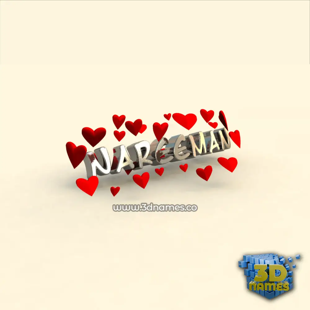 nareeman in In Love style - 3D name wallpaper