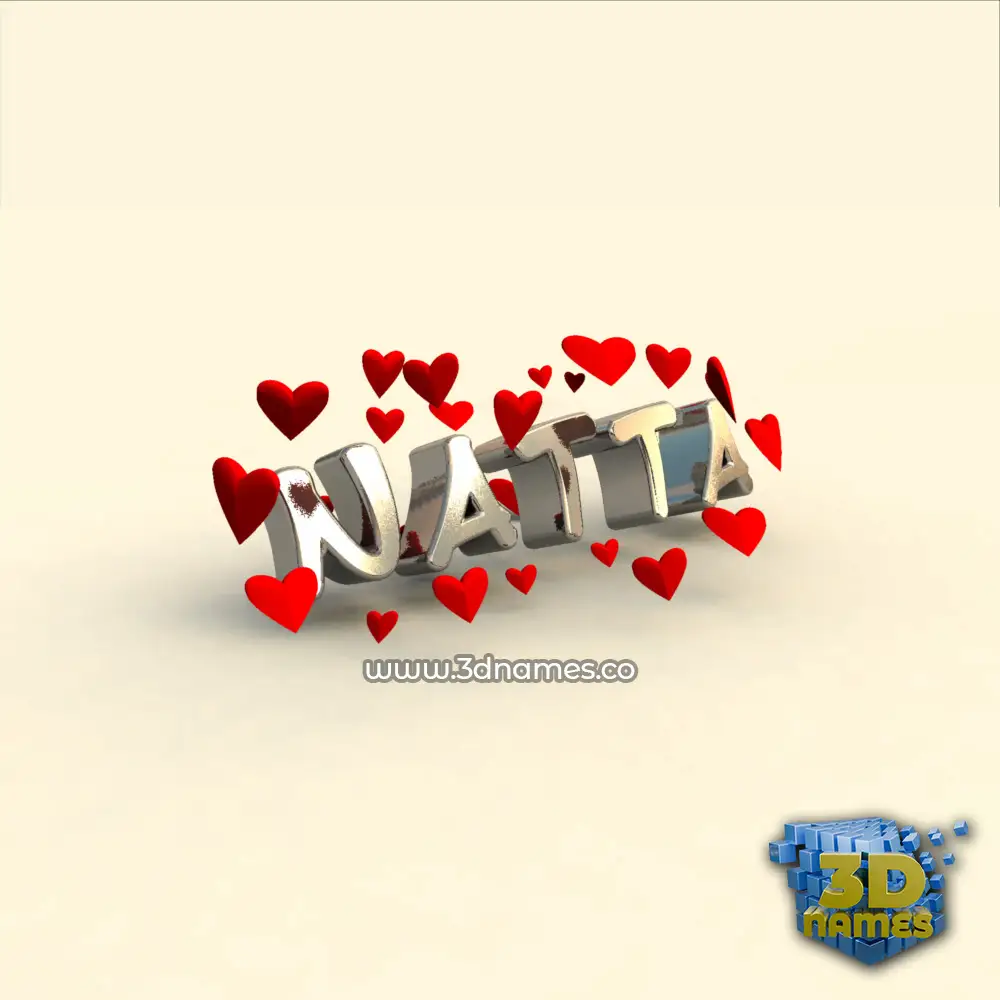 natta in In Love style - 3D name wallpaper