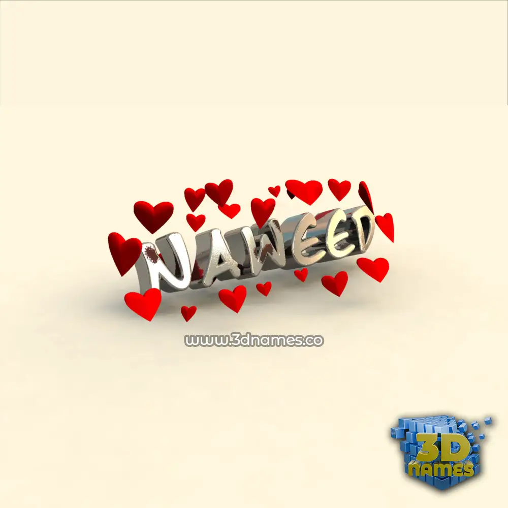 naweed in In Love style - 3D name wallpaper