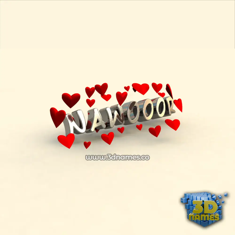 nawooor in In Love style - 3D name wallpaper