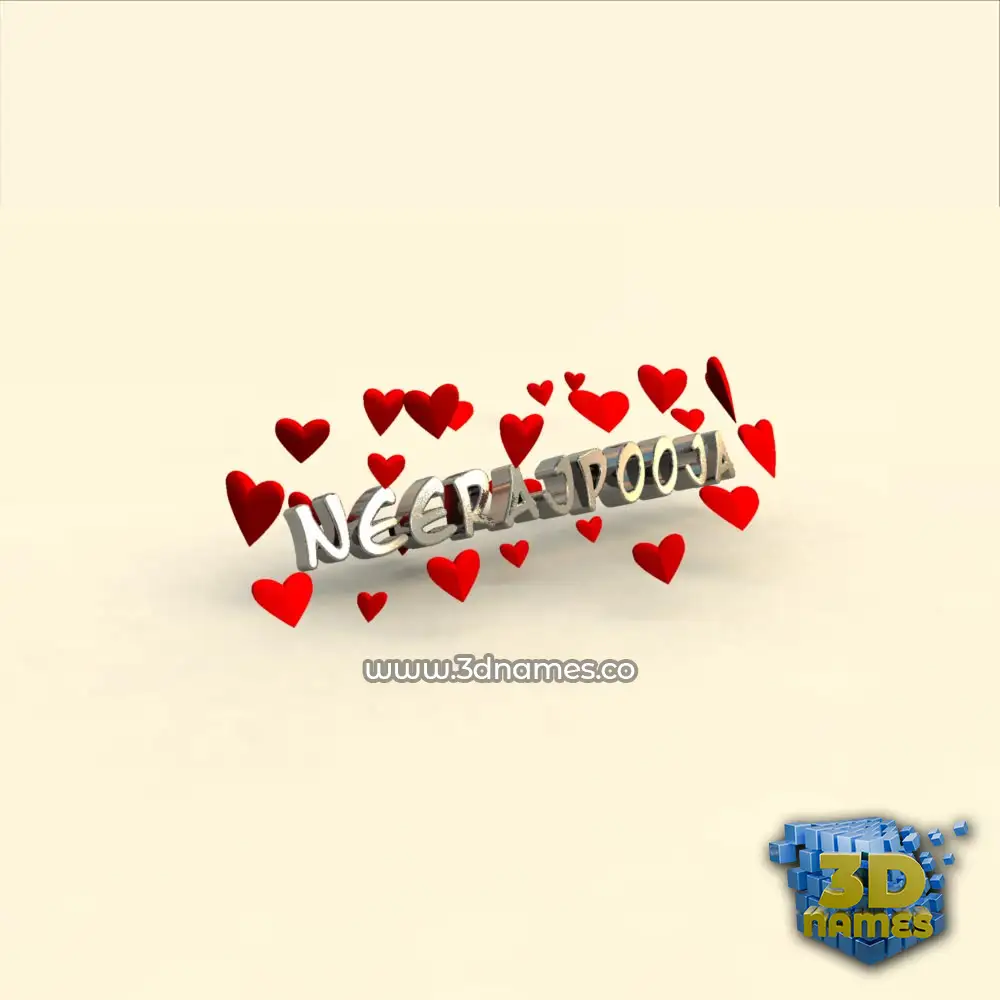 neerajpooja in In Love style - 3D name wallpaper