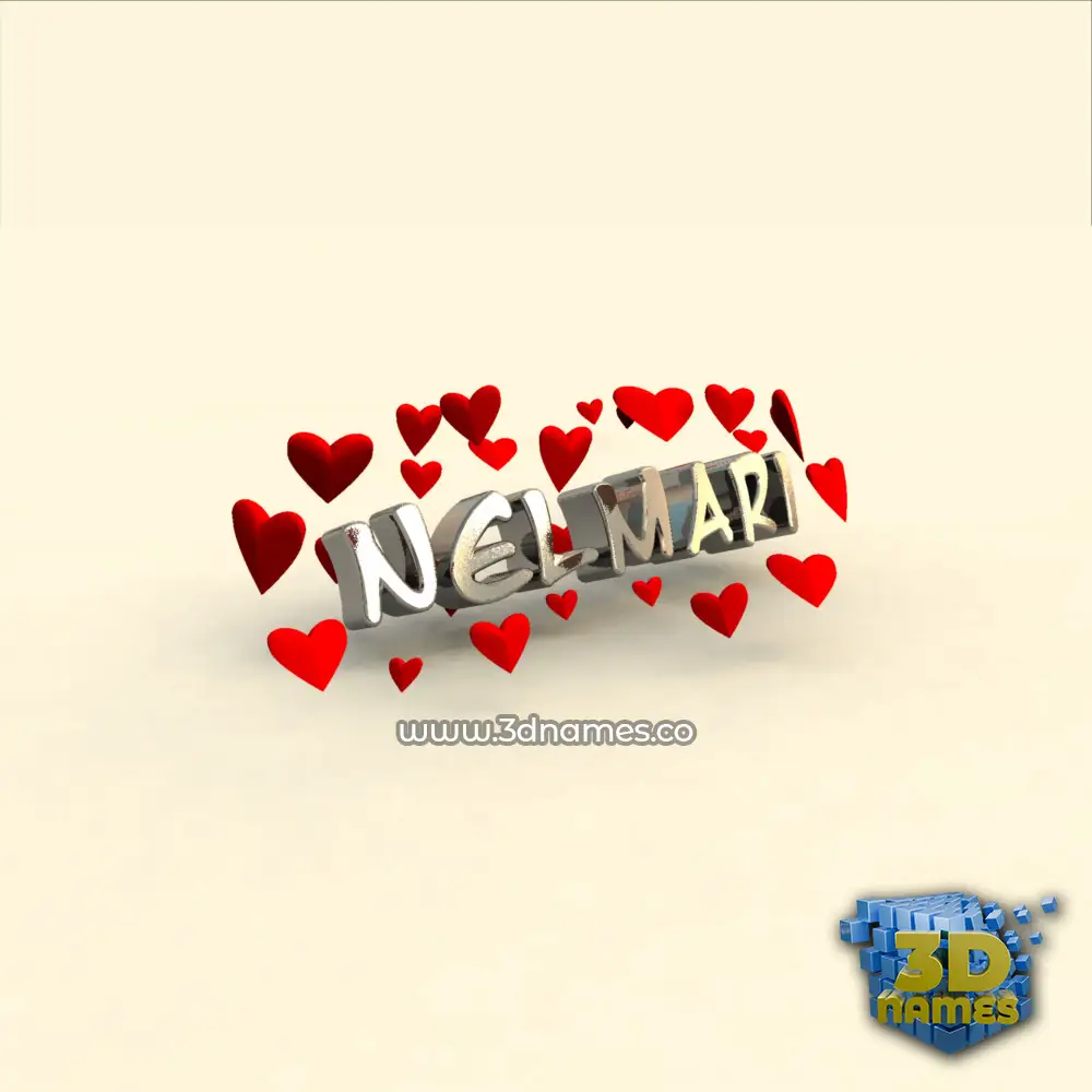 nelmari in In Love style - 3D name wallpaper