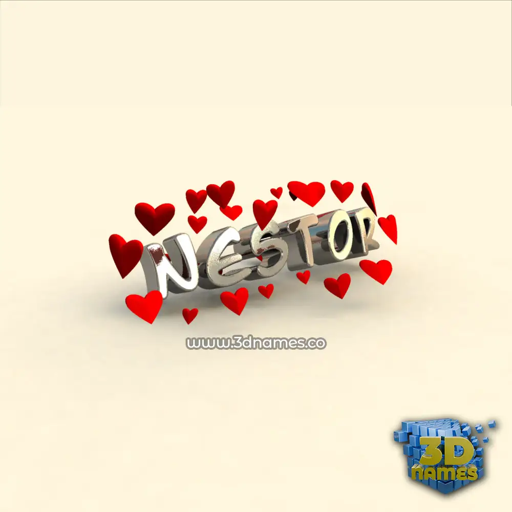 nestor in In Love style - 3D name wallpaper