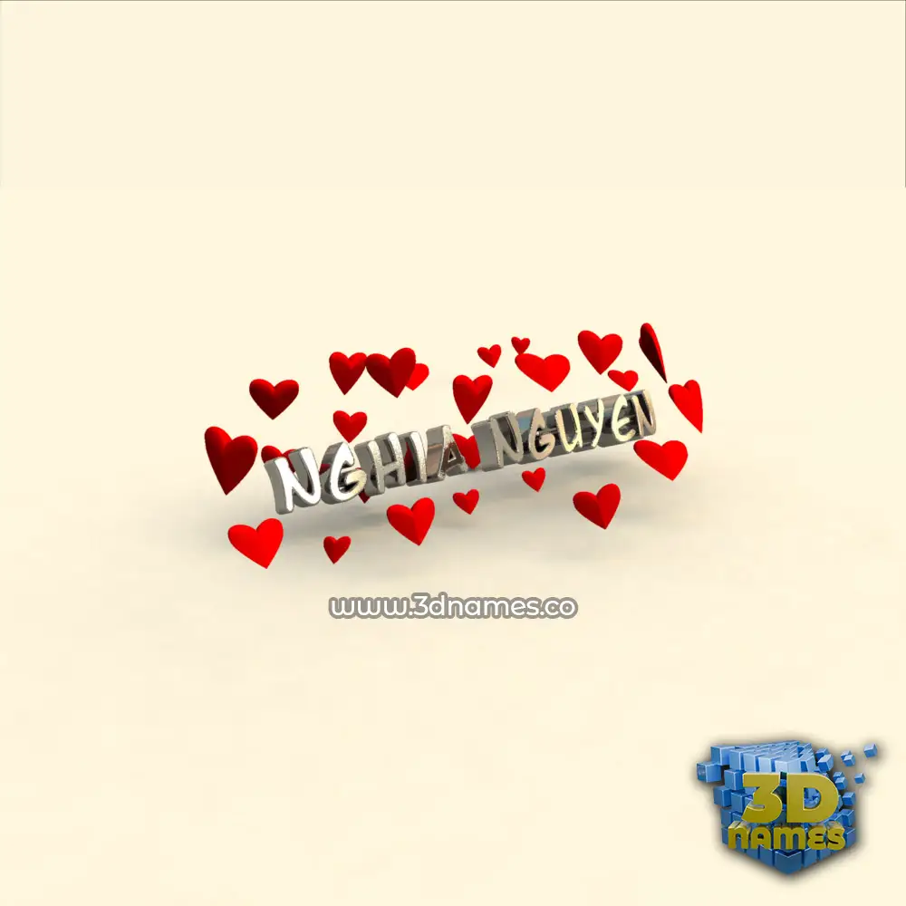 nghia nguyen in In Love style - 3D name wallpaper