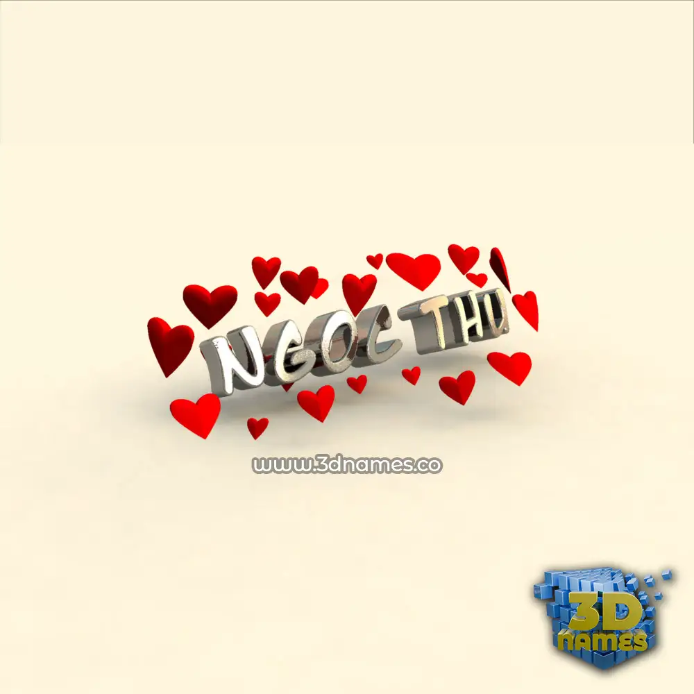 ngoc thu in In Love style - 3D name wallpaper