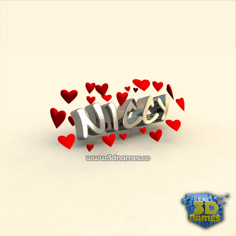 niccy in In Love style - 3D name wallpaper
