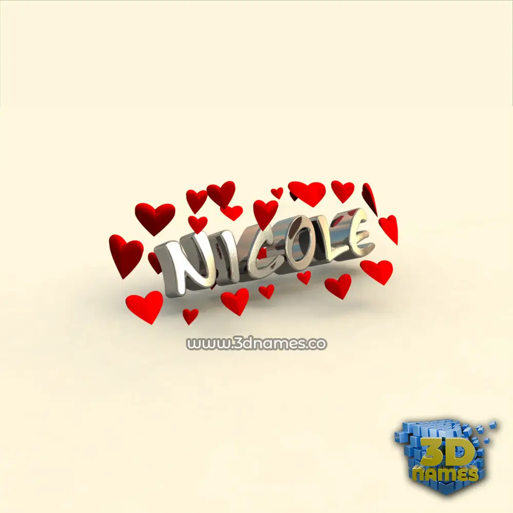 nicole in In Love style - 3D name wallpaper