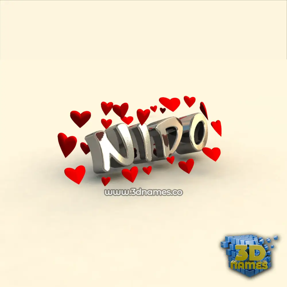 nido in In Love style - 3D name wallpaper