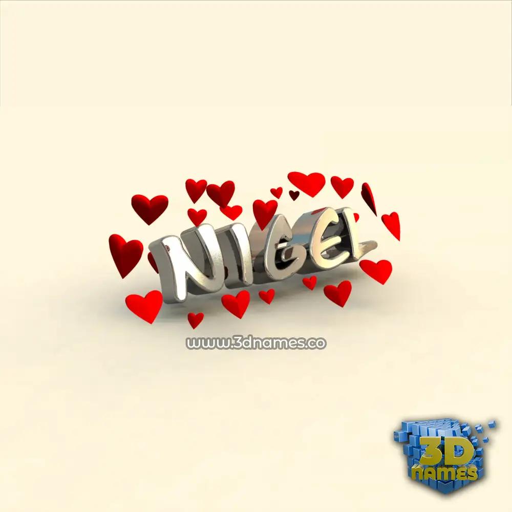 nigel in In Love style - 3D name wallpaper