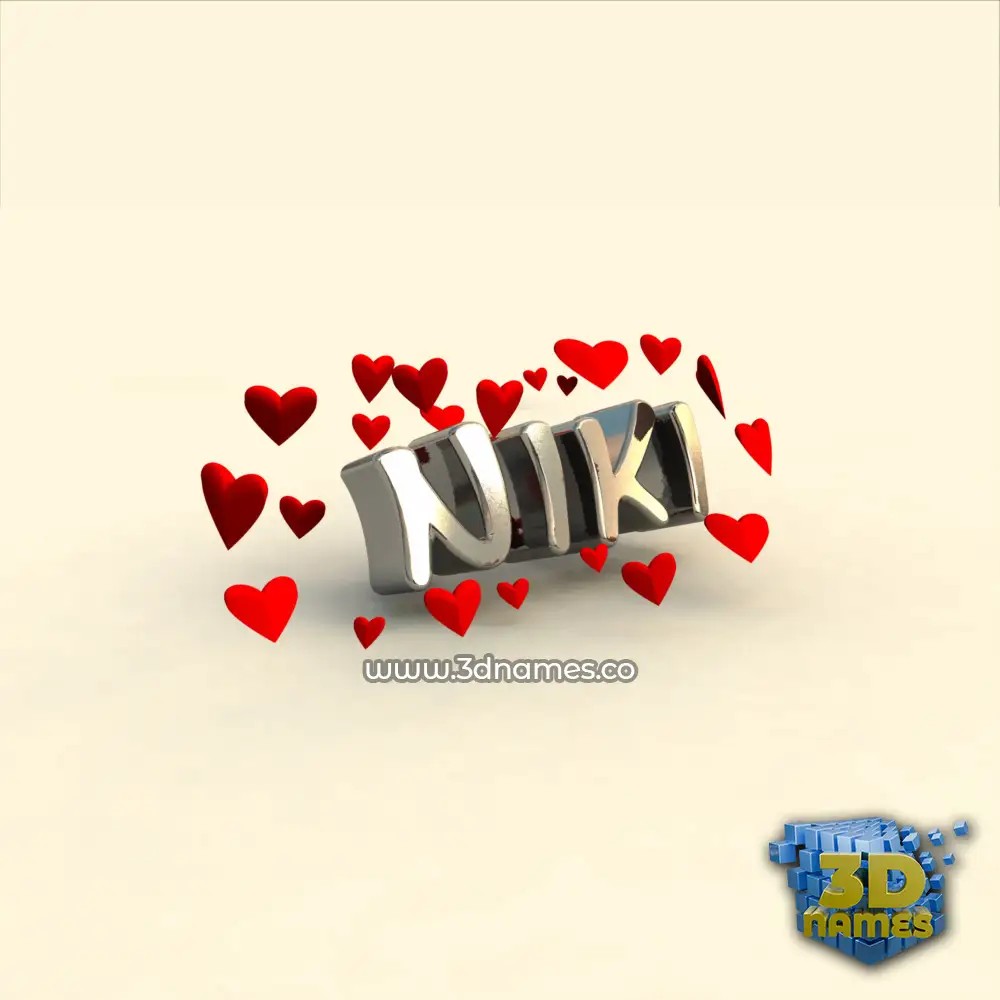 niki in In Love style - 3D name wallpaper