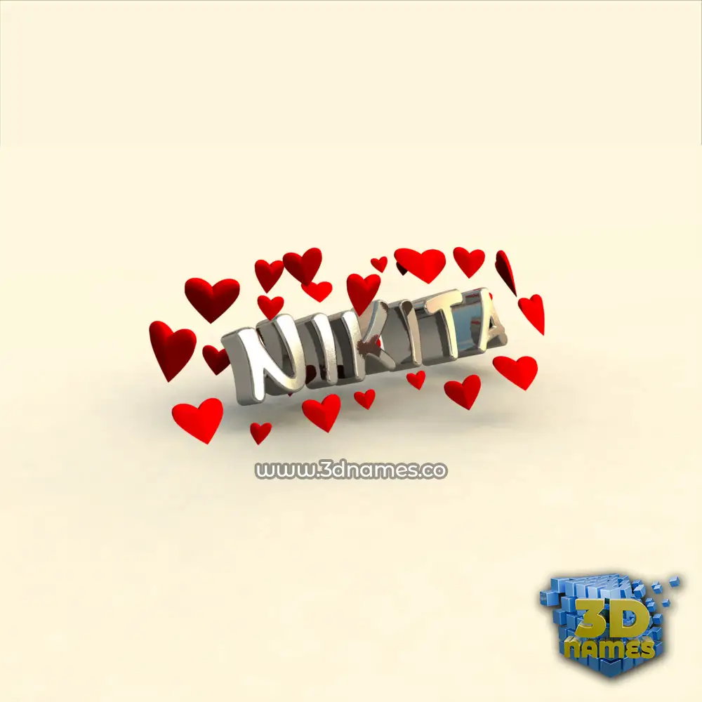 nikita in In Love style - 3D name wallpaper