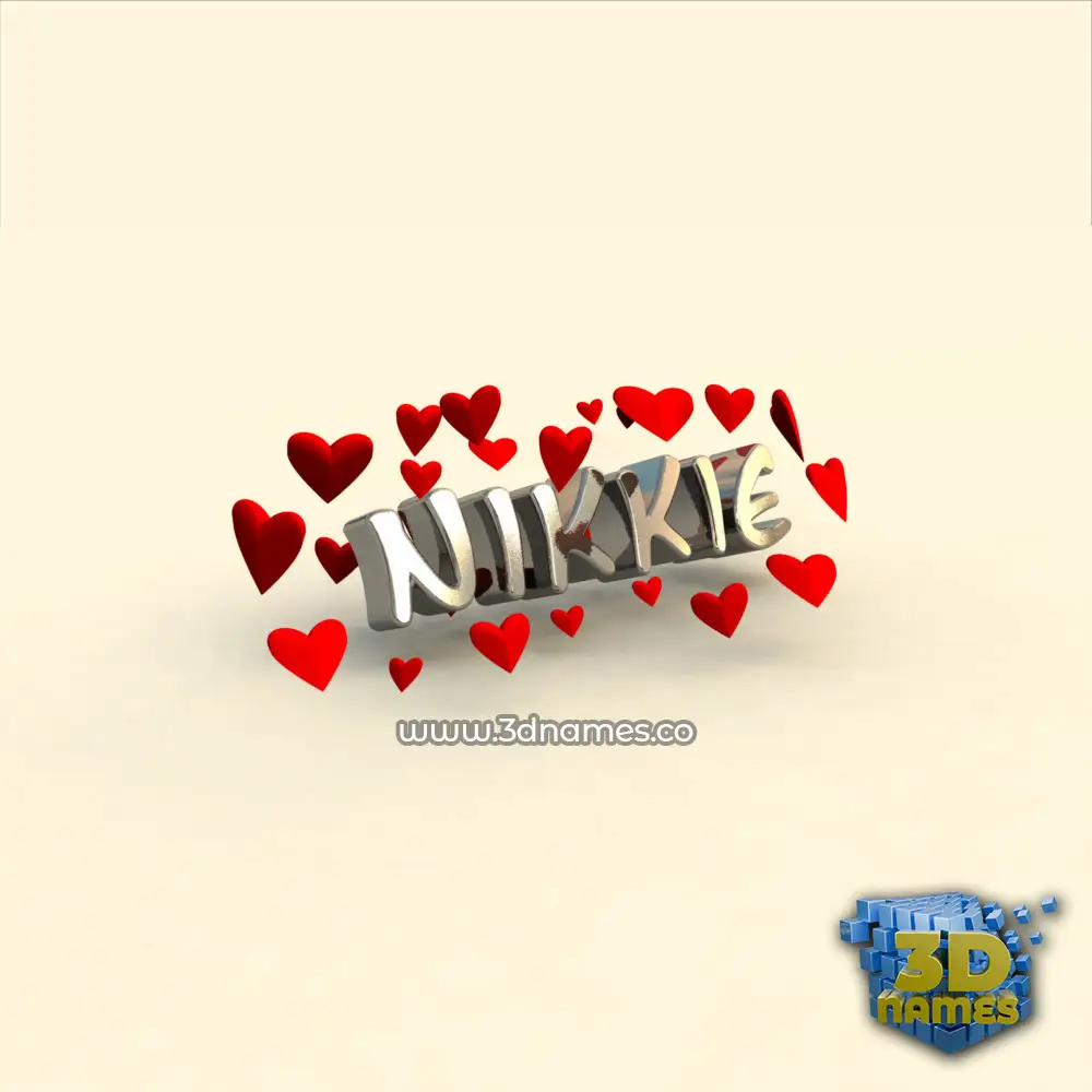 nikkie in In Love style - 3D name wallpaper