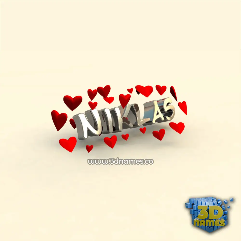 niklas in In Love style - 3D name wallpaper