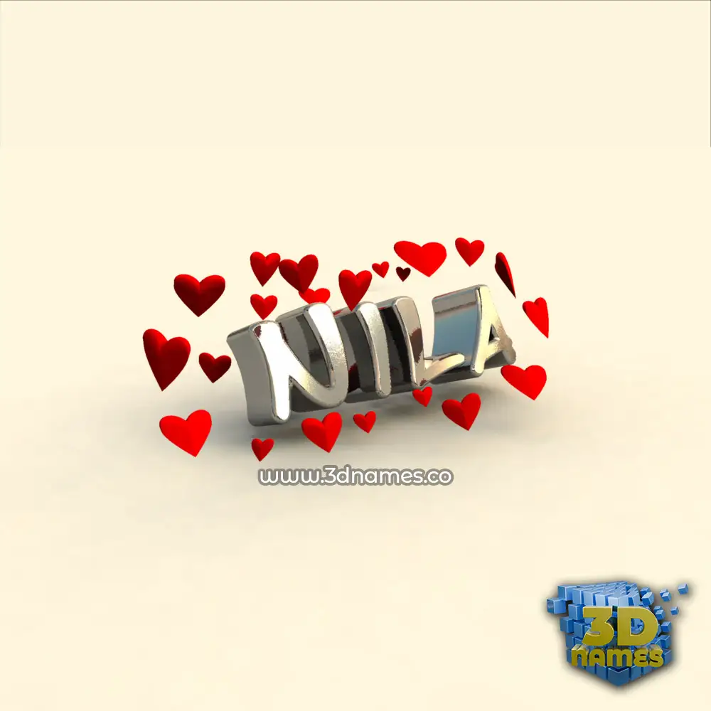 nila in In Love style - 3D name wallpaper