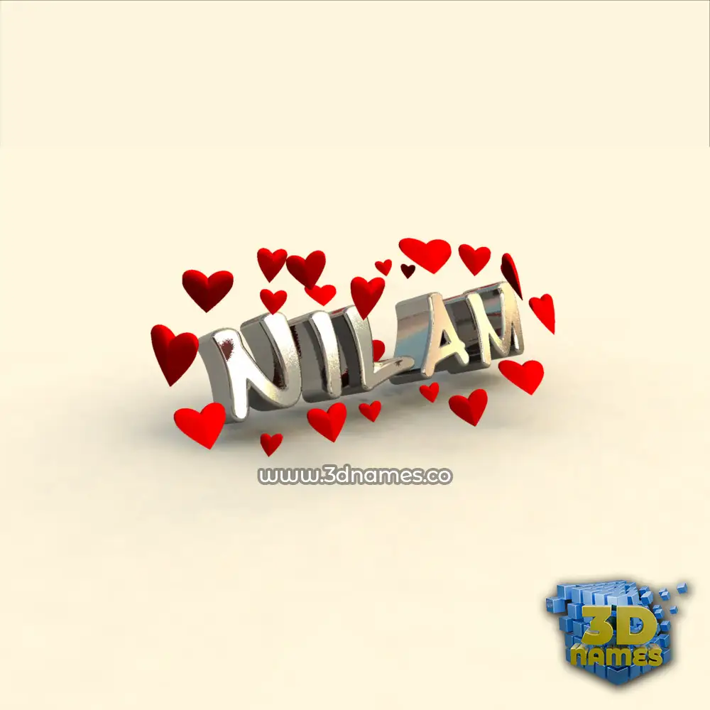 nilam in In Love style - 3D name wallpaper