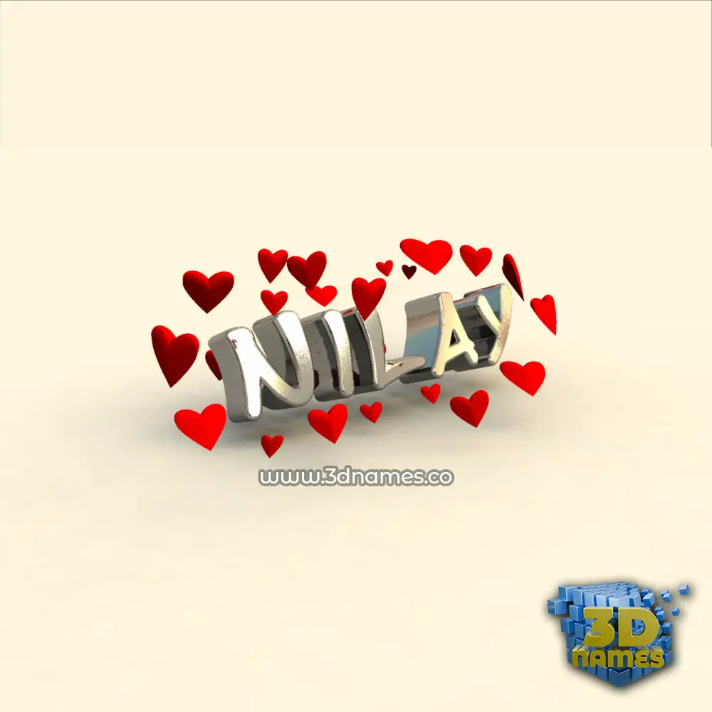 nilay in In Love style - 3D name wallpaper