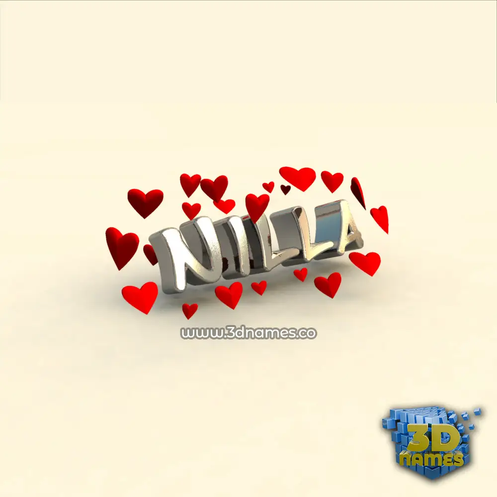 nilla in In Love style - 3D name wallpaper