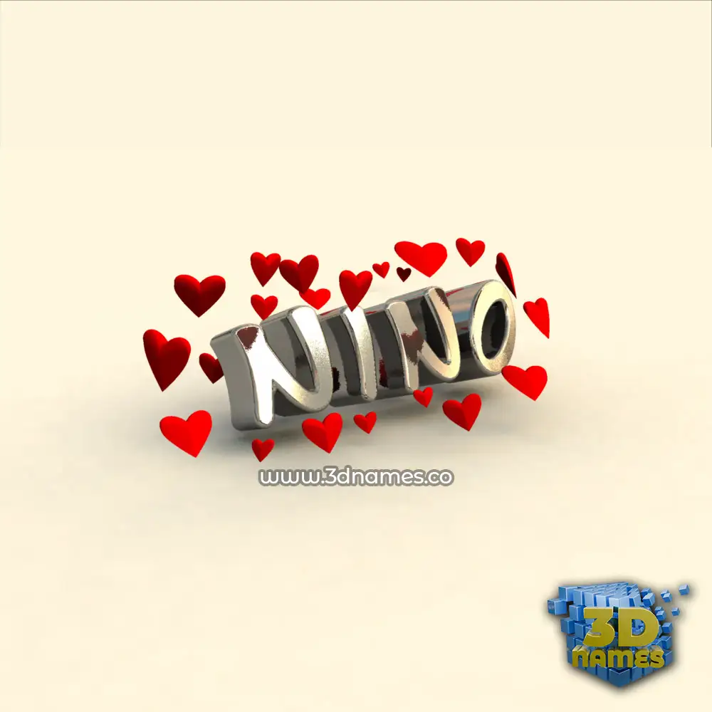 nino in In Love style - 3D name wallpaper