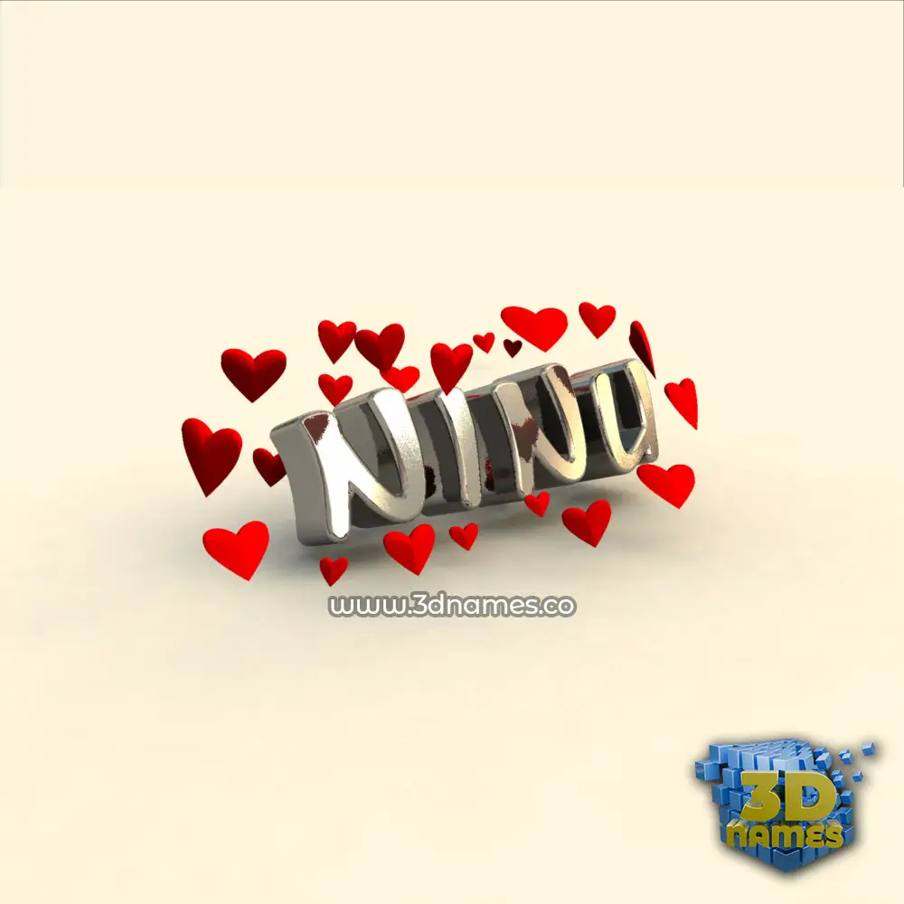 ninu in In Love style - 3D name wallpaper