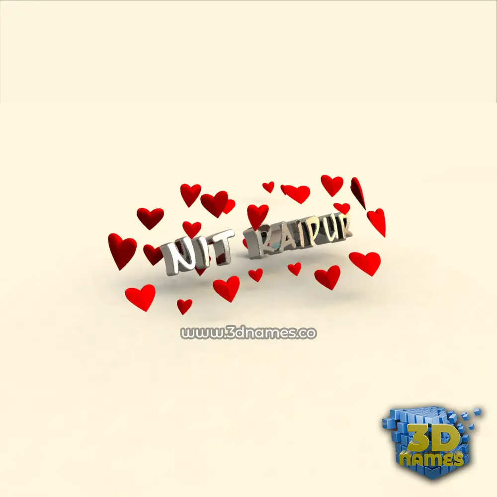 nit raipur in In Love style - 3D name wallpaper