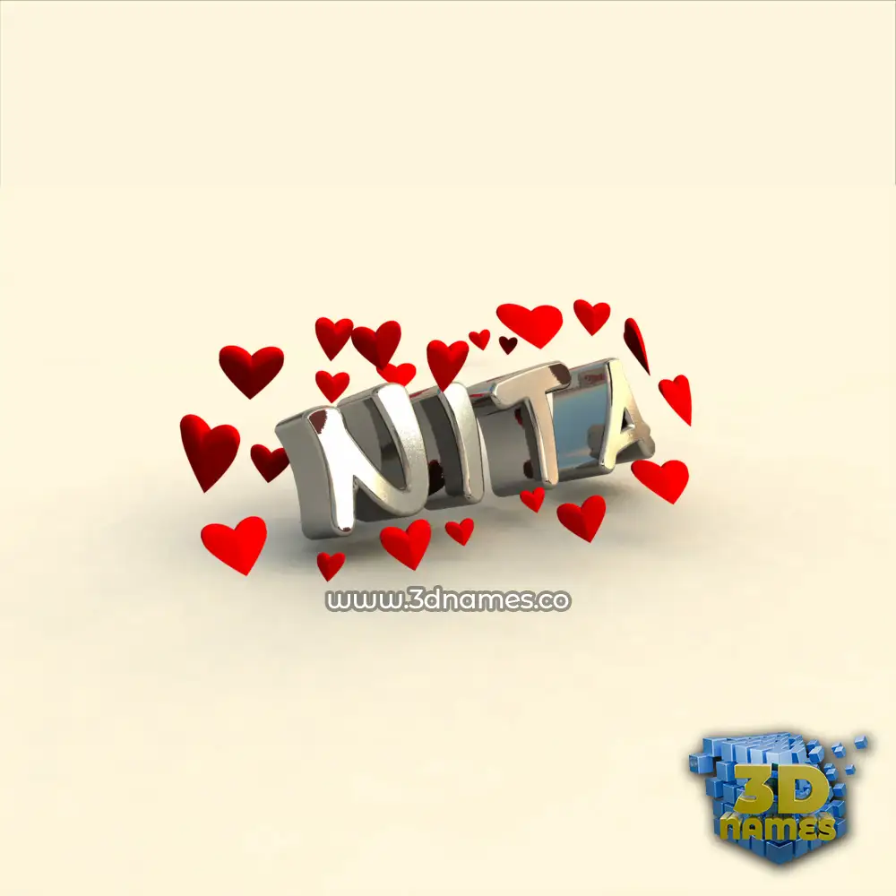 nita in In Love style - 3D name wallpaper
