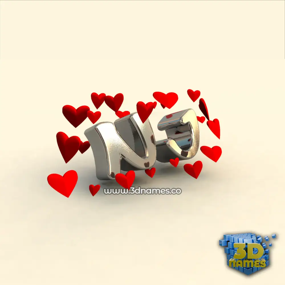 nj in In Love style - 3D name wallpaper