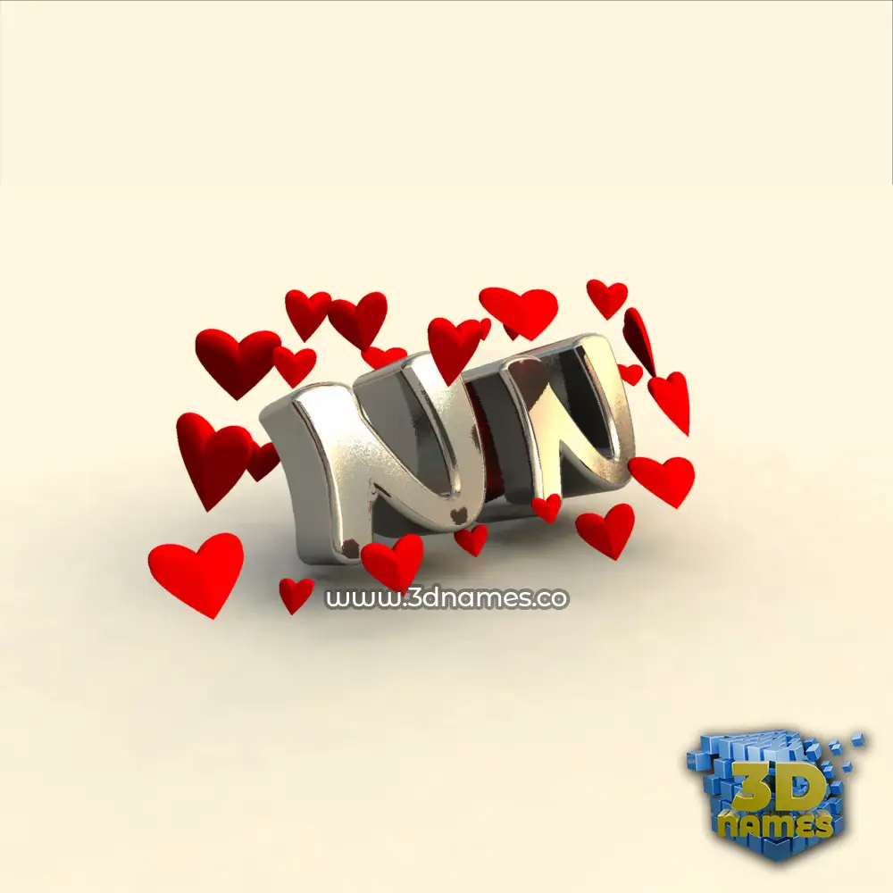 nn in In Love style - 3D name wallpaper