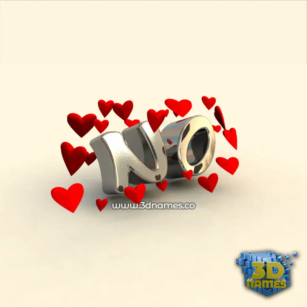 no in In Love style - 3D name wallpaper