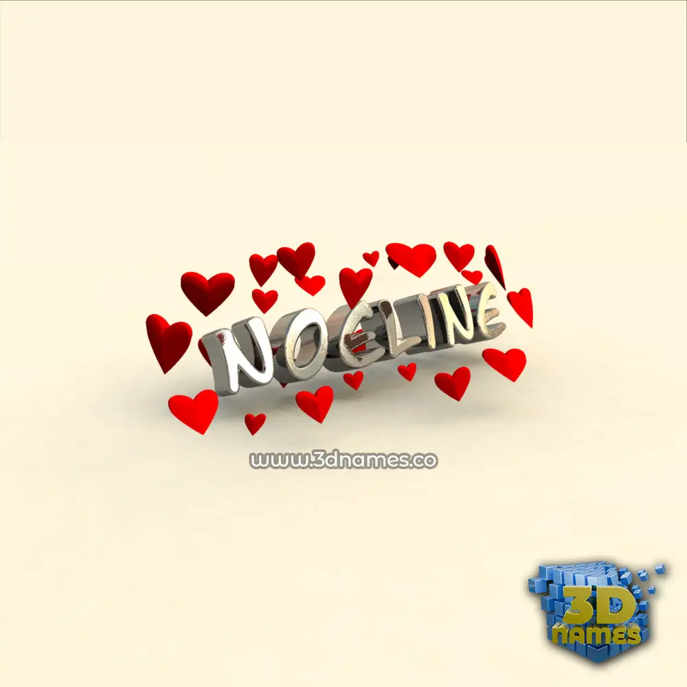 noeline in In Love style - 3D name wallpaper